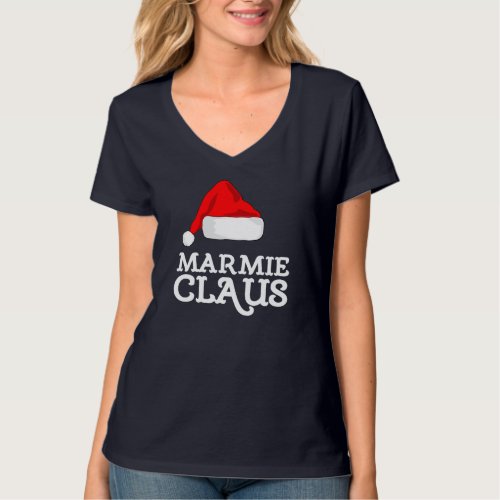 Marmie Claus Christmas Hat Family Pj Group Matchin T_Shirt