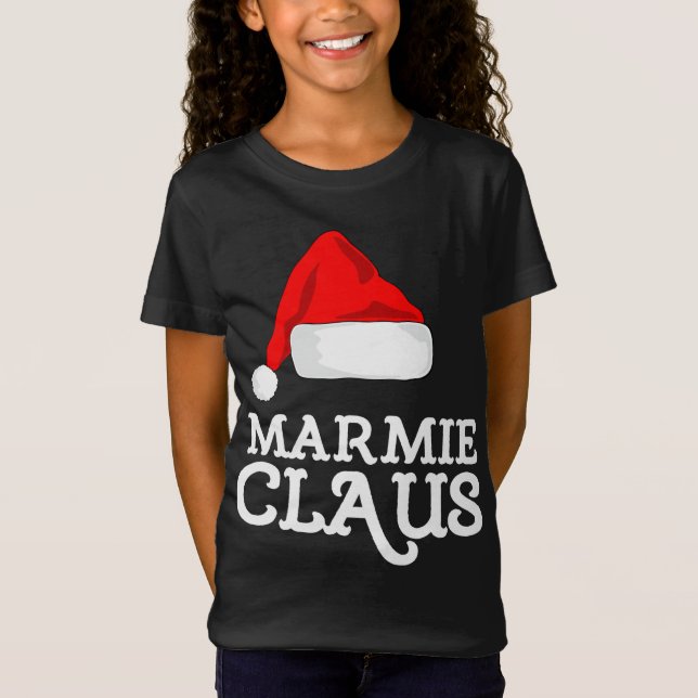 Marmie Claus Christmas Hat Family Pj Group Matchin T-Shirt (Front)