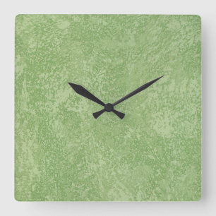Marmorino Green Faux Finish Square Clock