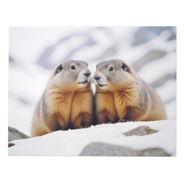 Marmot Animal Nature Wildlife Affection Caring Notepad (Front)