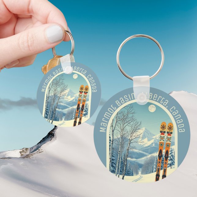 Marmot Basin Alberta Canada ski vacation resort Keychain (Creator Uploaded)