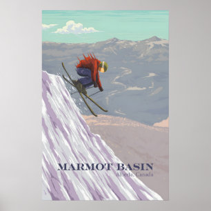 Marmot Basin Ski Resort Travel Poster