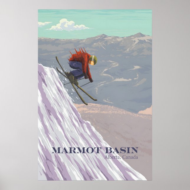 Marmot Basin Ski Resort Travel Poster (Front)