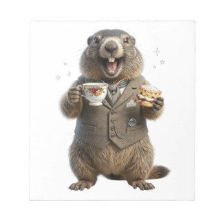 Marmot Drinking Tea Notepad