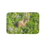 Marmot in Mount Rainier Wildflowers Bath Mat