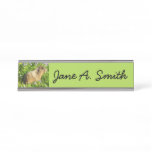 Marmot in Mount Rainier Wildflowers Desk Name Plate