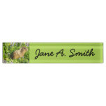 Marmot in Mount Rainier Wildflowers Desk Name Plate