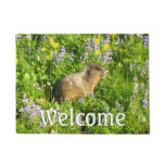 Marmot in Mount Rainier Wildflowers Doormat