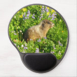 Marmot in Mount Rainier Wildflowers Gel Mouse Pad