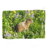 Marmot in Mount Rainier Wildflowers Golf Towel