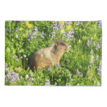 Marmot in Mount Rainier Wildflowers Pillow Case