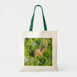 Marmot in Mount Rainier Wildflowers Tote Bag