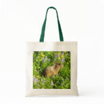 Marmot in Mount Rainier Wildflowers Tote Bag