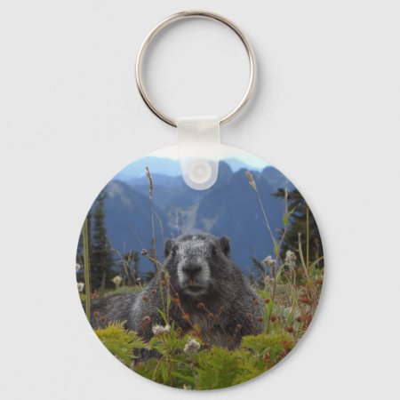 Marmot In Paradise Keychain
