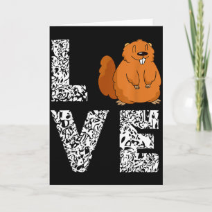 Marmot Love Rodent Animal Ground Hog Woodchuck  Card
