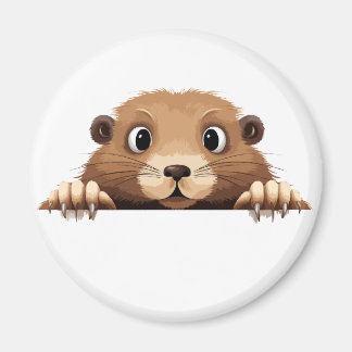 Marmot Peeking Cute Adorable Funny Animal Cartoon  Magnet