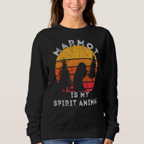 Marmot Spirit Animal Rodent Groundhog Vintage Retr Sweatshirt