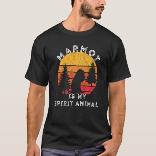 Marmot Spirit Animal Rodent Groundhog Vintage Retr T_Shirt