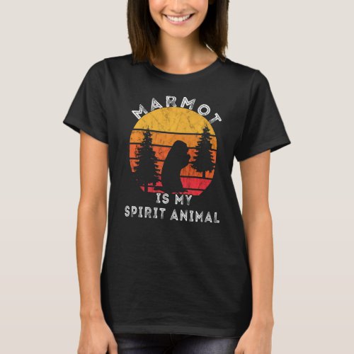 Marmot Spirit Animal Rodent Groundhog Vintage Retr T_Shirt