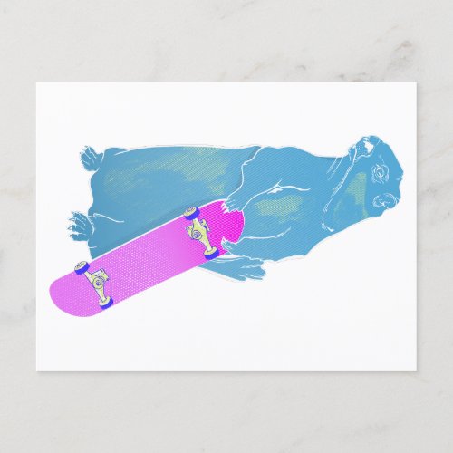 Marmot Woodchuck skateboarding Postcard