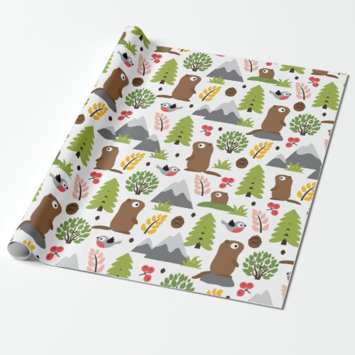 Marmots on a Mountain Glade Wrapping Paper