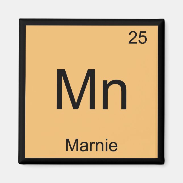 Marnie Name Chemistry Element Periodic Table Magnet (Front)