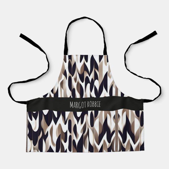 Marocco Triangle Geometric Brown Grey Pattern Apron (Front)