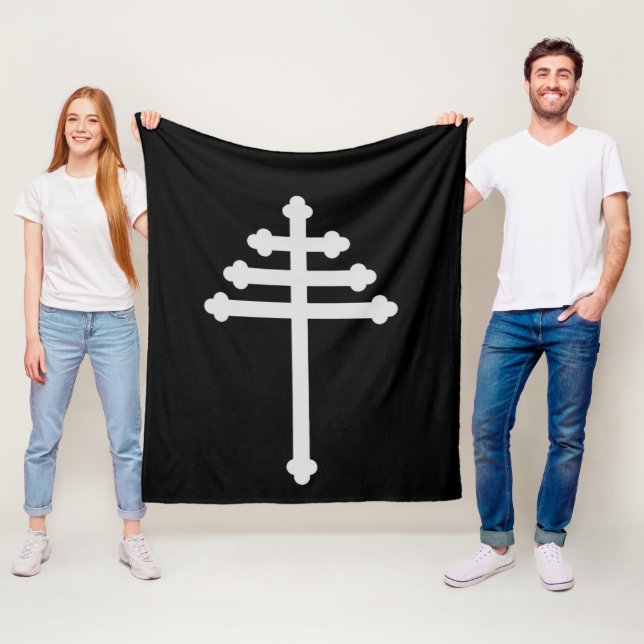 Maronite Catholic Orthodox Syriac Church Cross Fleece Blanket (In Situ)