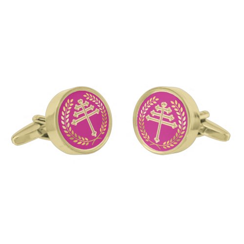 Maronite Church Cross Bishop  Monsignor Magenta C Cufflinks