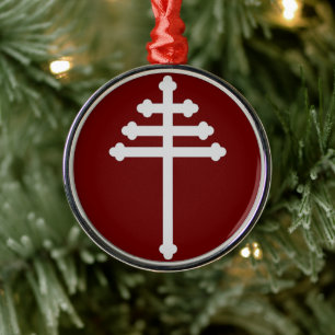 Maronite Church Cross Genuine Christmas Tree Metal Ornament