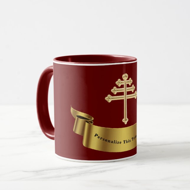 Maronite Church Cross Personalized Gift Mug (Front Left)