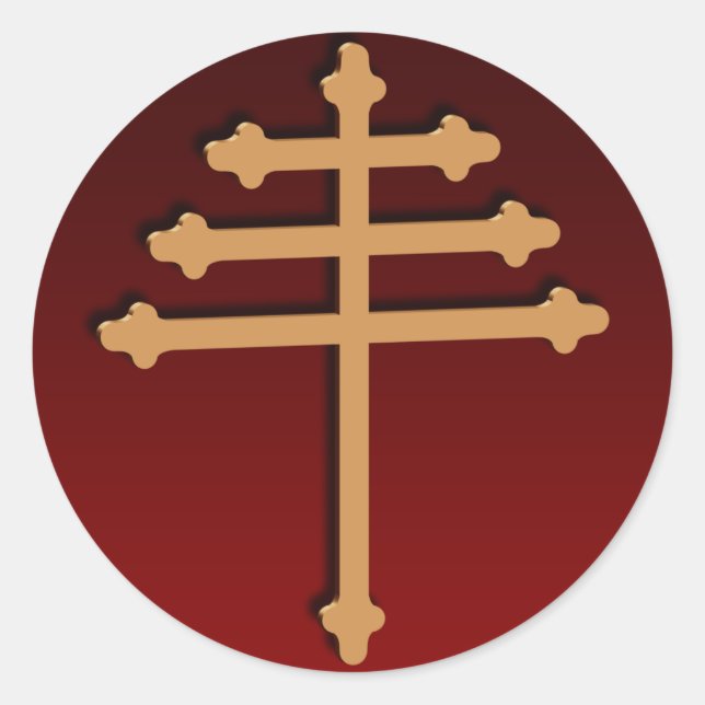 Maronite Cross Gold Sticker (Front)