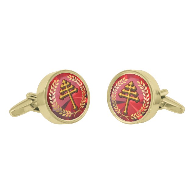 Maronite Cross Monsignor / Bishop French  Cufflink (Angled)