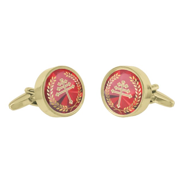 Maronite Cross Monsignor / Bishop French  Cufflink (Angled)