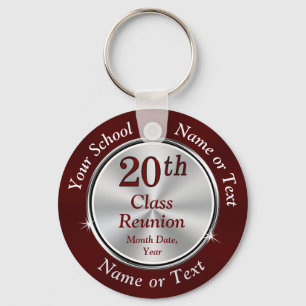 Maroon 20th High School Reunion Party Favors Keychain