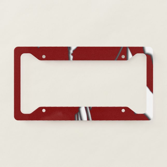 Maroon Abstract License Plate Frame (Front)