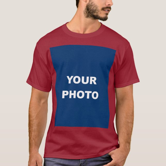 Maroon Add Your Image Photo Picture Logo Men's T-Shirt (Front)