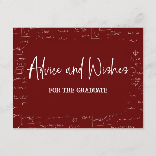 Maroon Advice and Wishes for the Graduate Enclosure Card (Front)