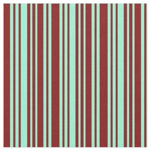 Maroon and Aquamarine Stripes/Lines Pattern Fabric