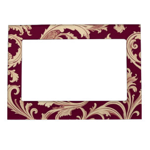 Maroon and Beige Vintage Pattern  Magnetic Frame