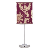 Maroon and Beige Vintage Pattern  Table Lamp (Back)