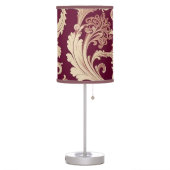 Maroon and Beige Vintage Pattern  Table Lamp (Left)