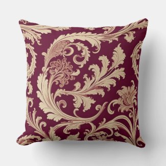 Maroon and Beige Vintage Pattern 