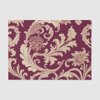 Maroon and Beige Vintage Pattern  Tissue Paper