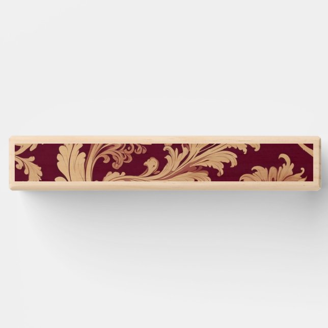 Maroon and Beige Vintage Pattern  Topple Tower (Front)