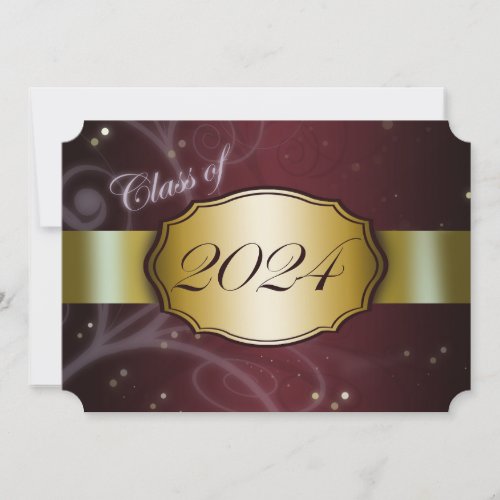 Maroon and Gold 2024 Graduation Invitation