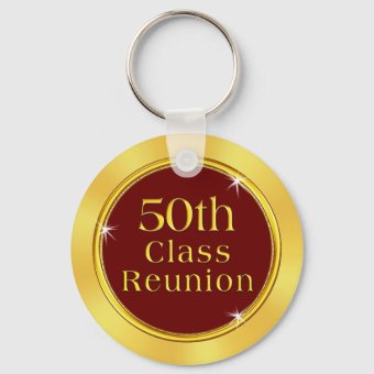 Maroon and Gold 50th High School Reunion Souvenirs Keychain | Zazzle