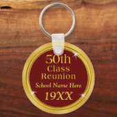 Maroon and Gold 50th High School Reunion Souvenirs Keychain | Zazzle