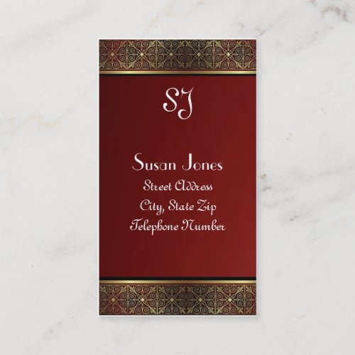 Maroon and Gold Accented Business Cards