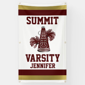 Maroon and Gold Cheer Vertical Banner